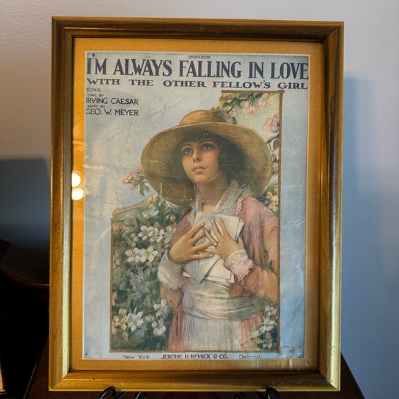 I'm Always Falling In Love With The Other Fellow's Girl George Meyer FRAMED - Picture 1 of 11